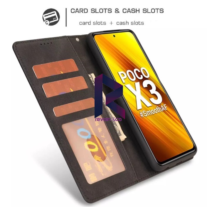 CASE XIAOMI POCO X3 NFC FLIP WALLET LEATHER KULIT PREMIUM SARUNG BUKA TUTUP KESING HP FLIP CASE POCO X3 NFC