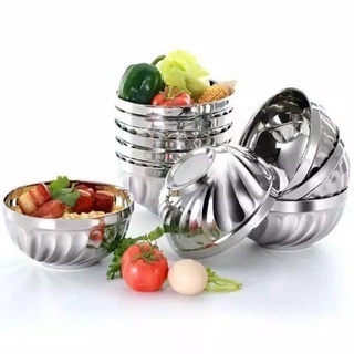 Mangkok Bowl  Ulir Stainless Anti Panas 11cm/12cm/13cm/14cm/15cm/16cm/18cm