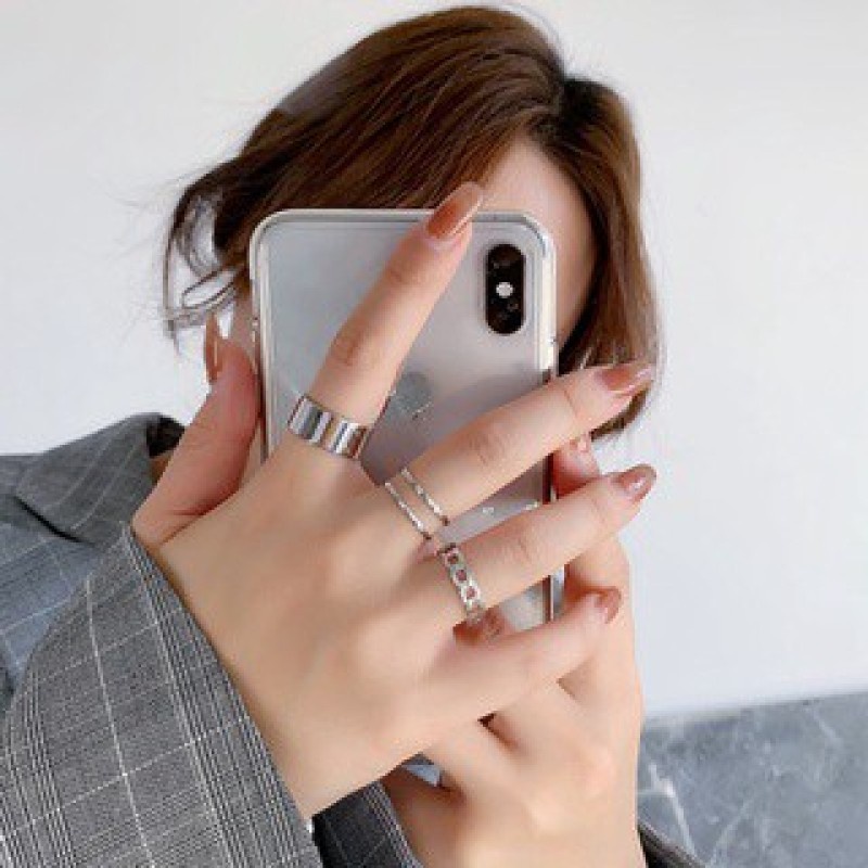 3Pcs Cincin Gaya Punk Hip-hop Untuk Wanita