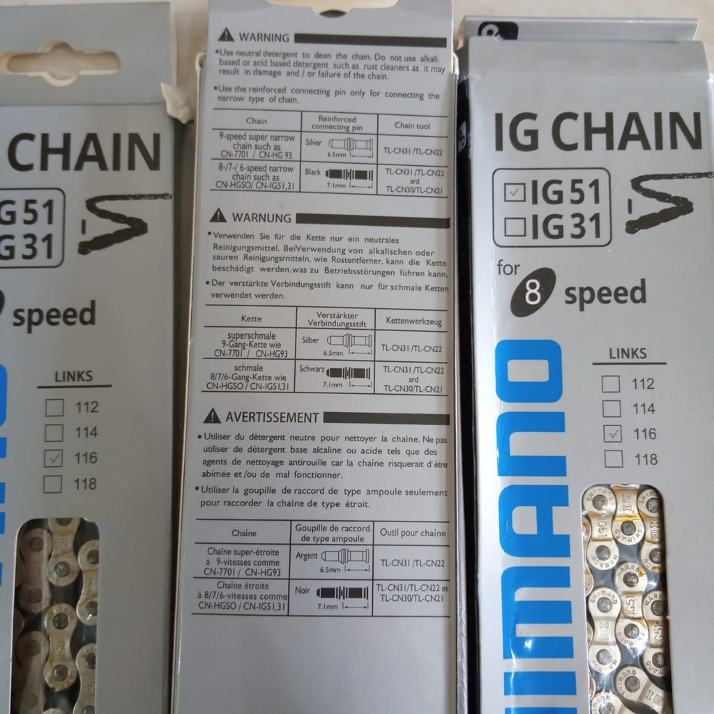 Rantai Shimano ig5 ig 51 untuk 5 6 7 8 Claris Speed S Rante Chain 116 Links Link L