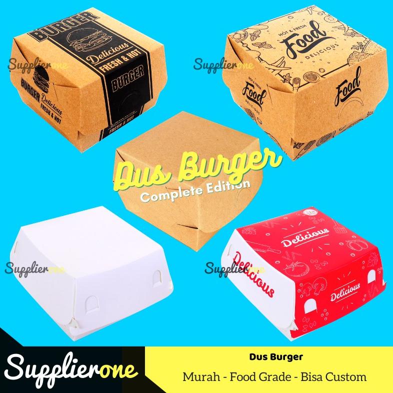 Box Burger, Dus Burger, Kemasan Burger, Tempat Burger, Paper Tray Burger