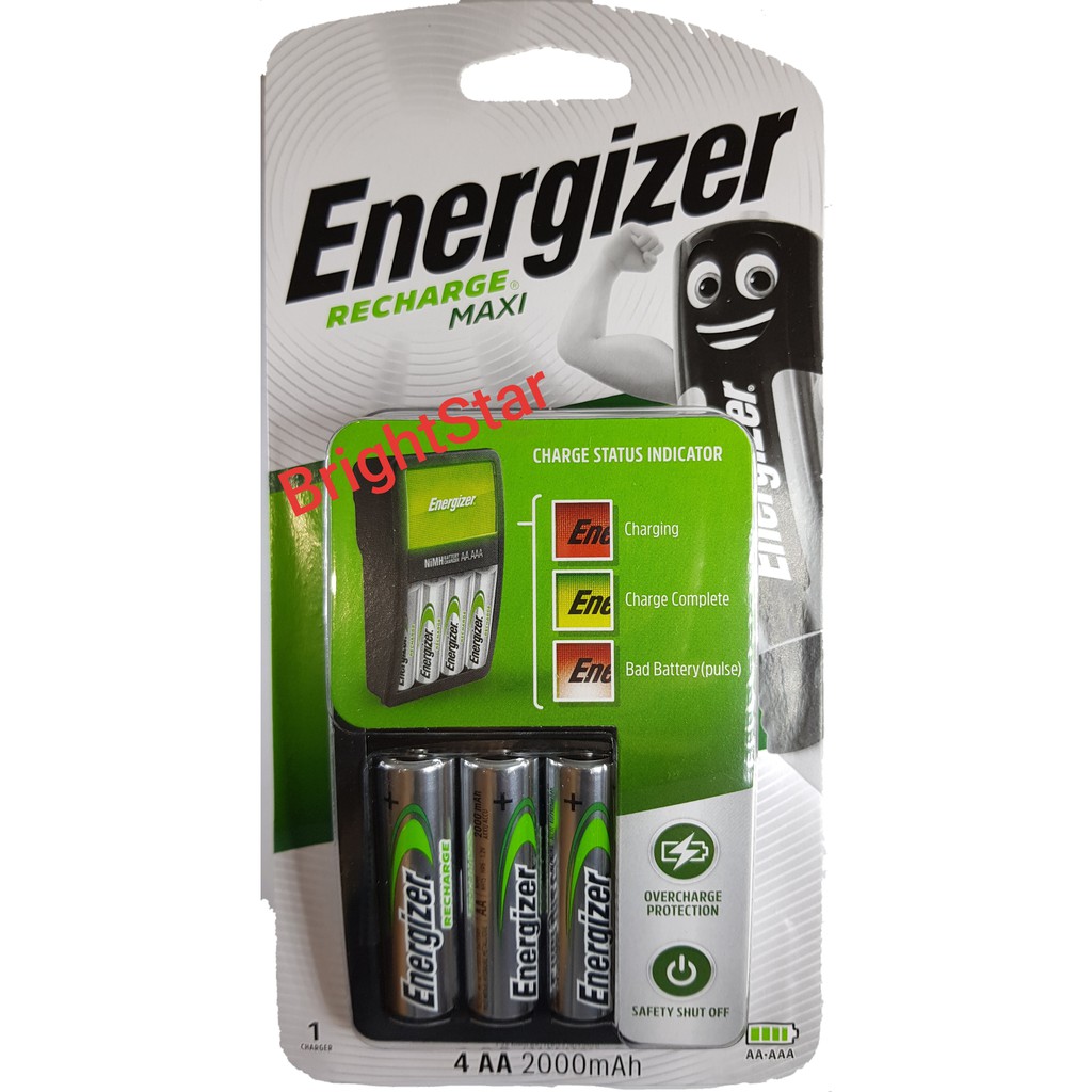 Energizer Charger Maxi CHVCM4 with 4 Recharge AA 2000 mAh