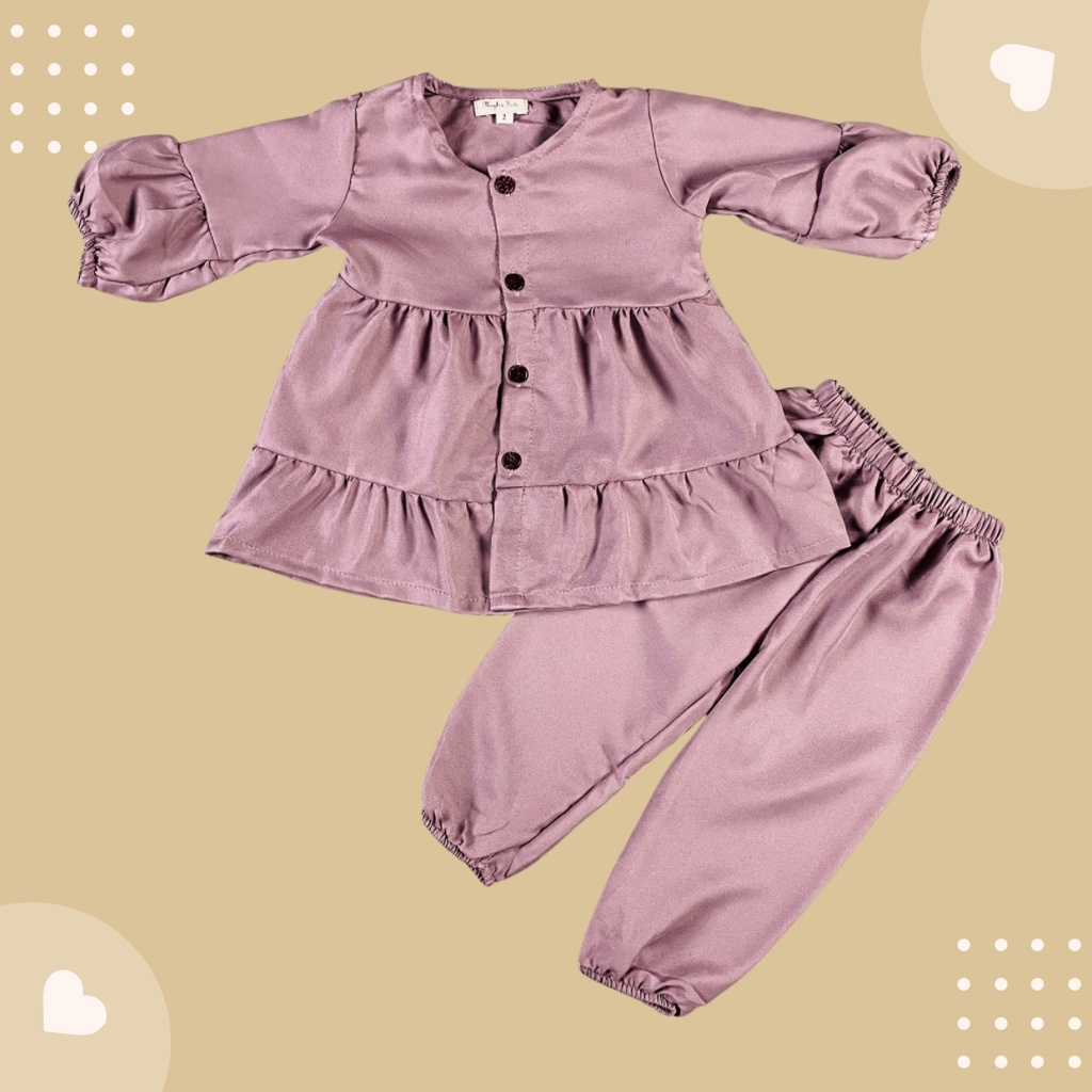 1-4TH SETELAN ANAK FREYA POLOS ONESET ANAK BY MYBEE Versi 2-SOFT PLUM