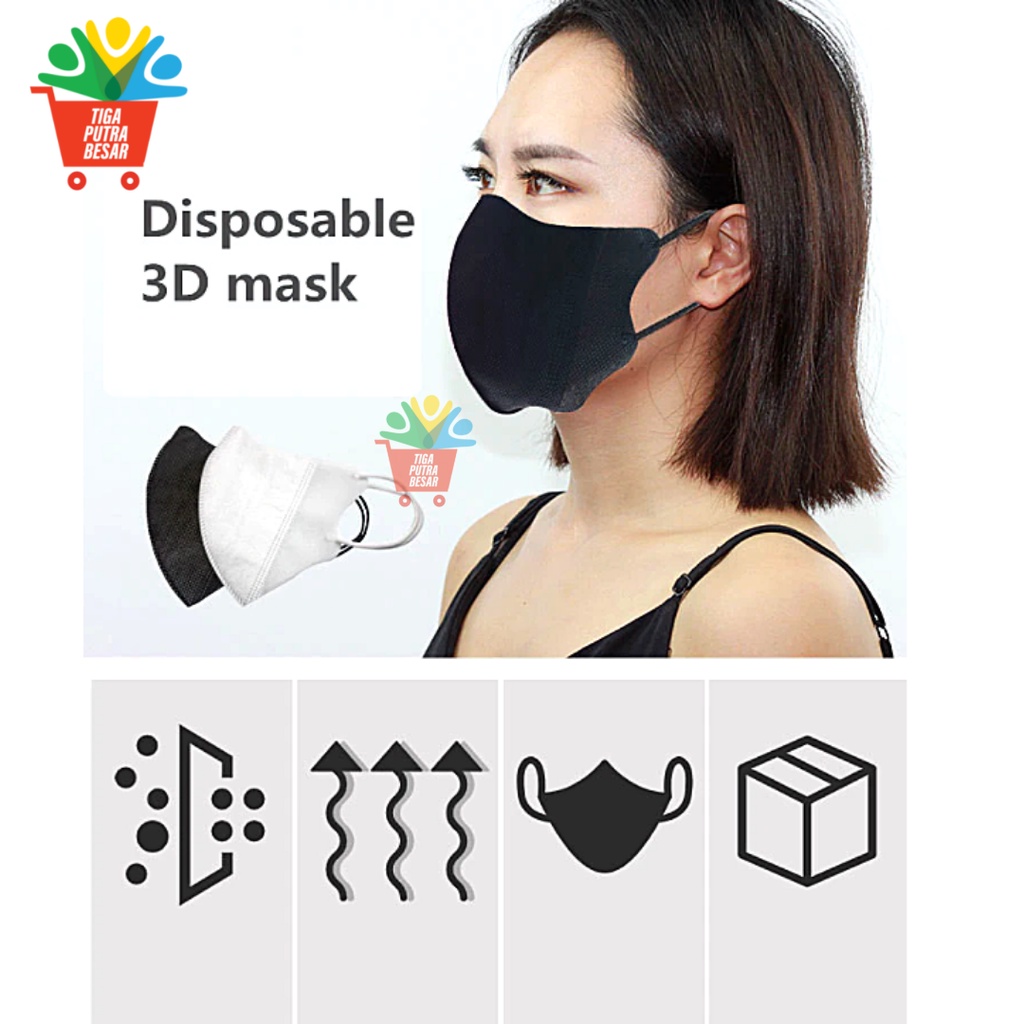 MASKER DUCKBILL WARNA HITAM 1 PCS - IMPOR KOREA GOOD QUALITY