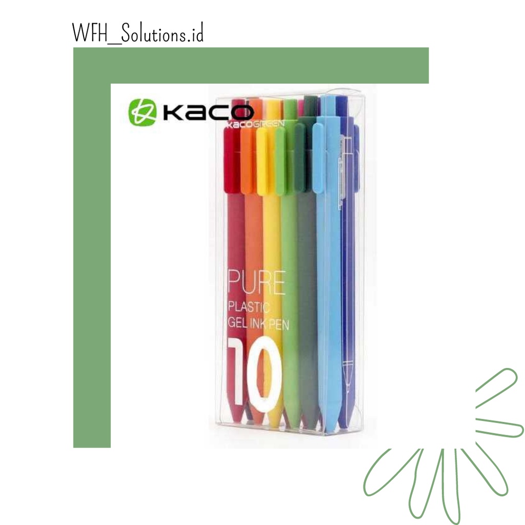 

[Bisa Bayar di Tempat] KACO PURE Candy Gel Pen Pena Pulpen Bolpoin 0.5mm 10PCS (Colorful Ink)