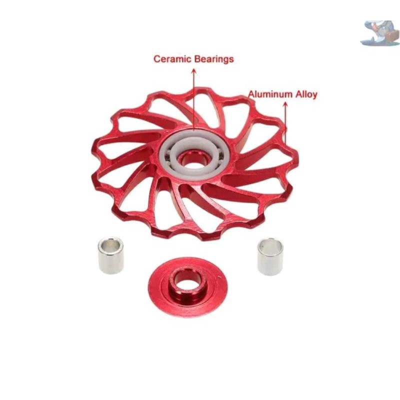 pulley RD 13T ceramic bearing pully puly puley keramik allumunium CNC RD Bisa Sepeda shimano Sram Roadbike Mtb road bike seli lipat folding bike