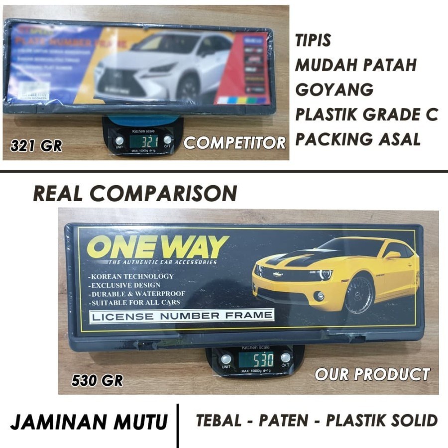 Frame Plat Nomor / Tempat Dudukan Plat Mobil / Cover Plat Nomor 2 PCS