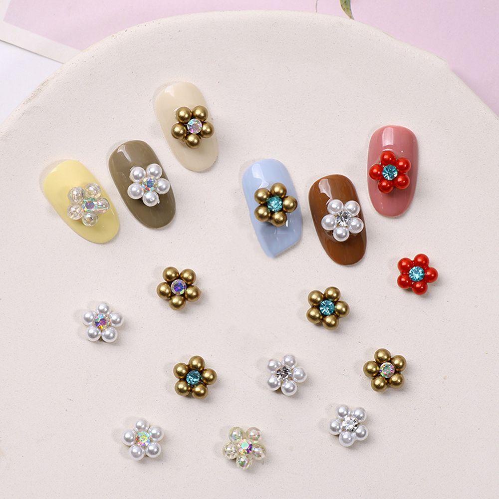 Mxbeauty Bunga Dekorasi Nail Art Warna-Warni Fashion Warna Campur DIY Hiasan Kuku 3D Nail Jewelry