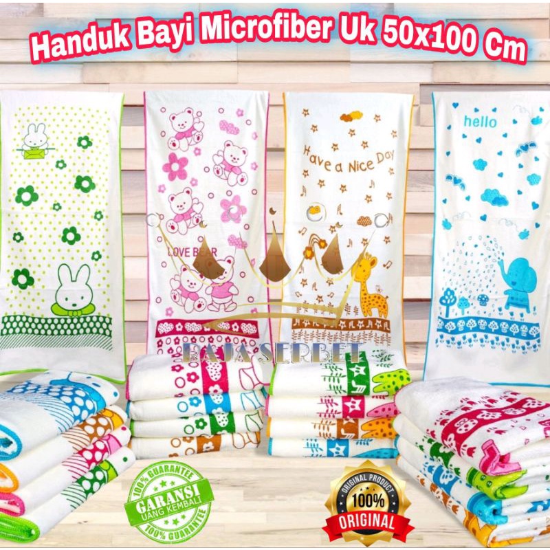 Handuk Bayi Microfiber Berkualitas uk 50x100 cm