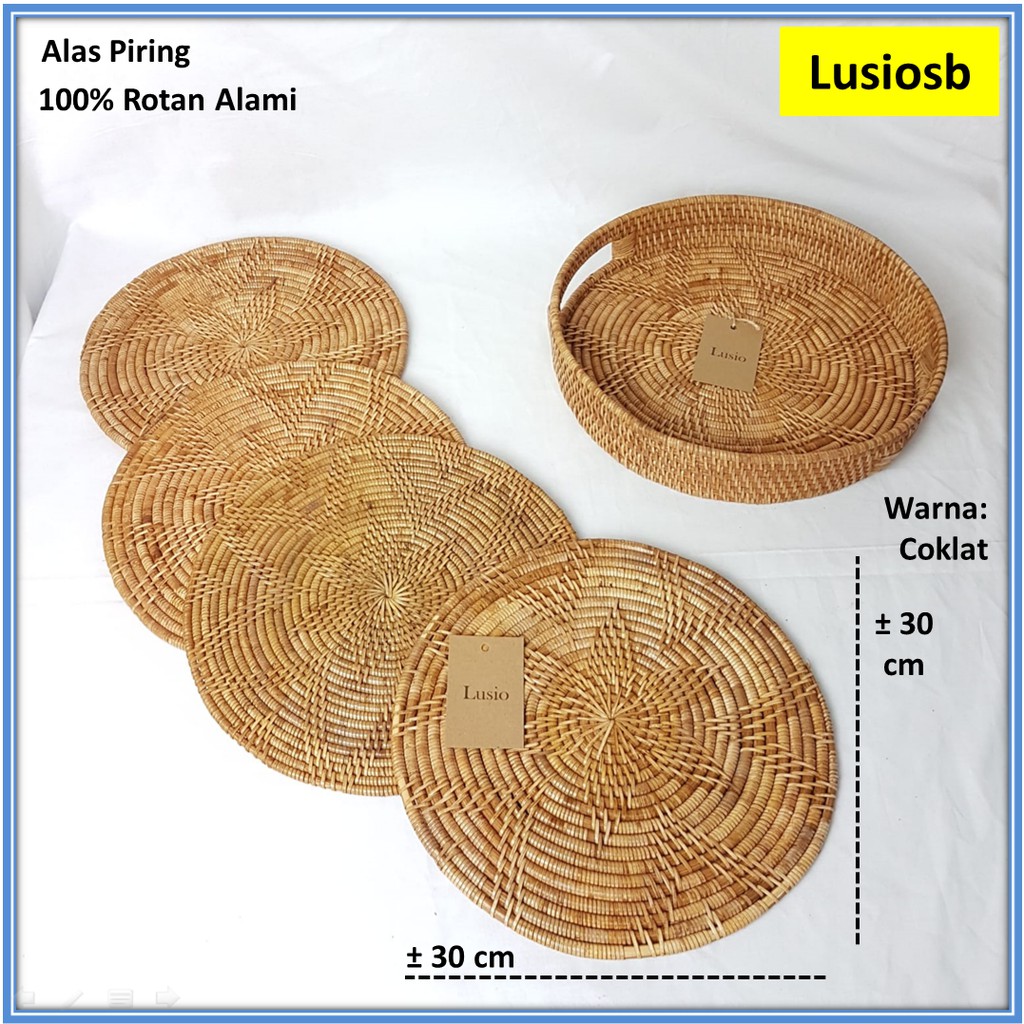  Alas  Piring Rotan  Bulat Placemat Meja Bulat Alas  