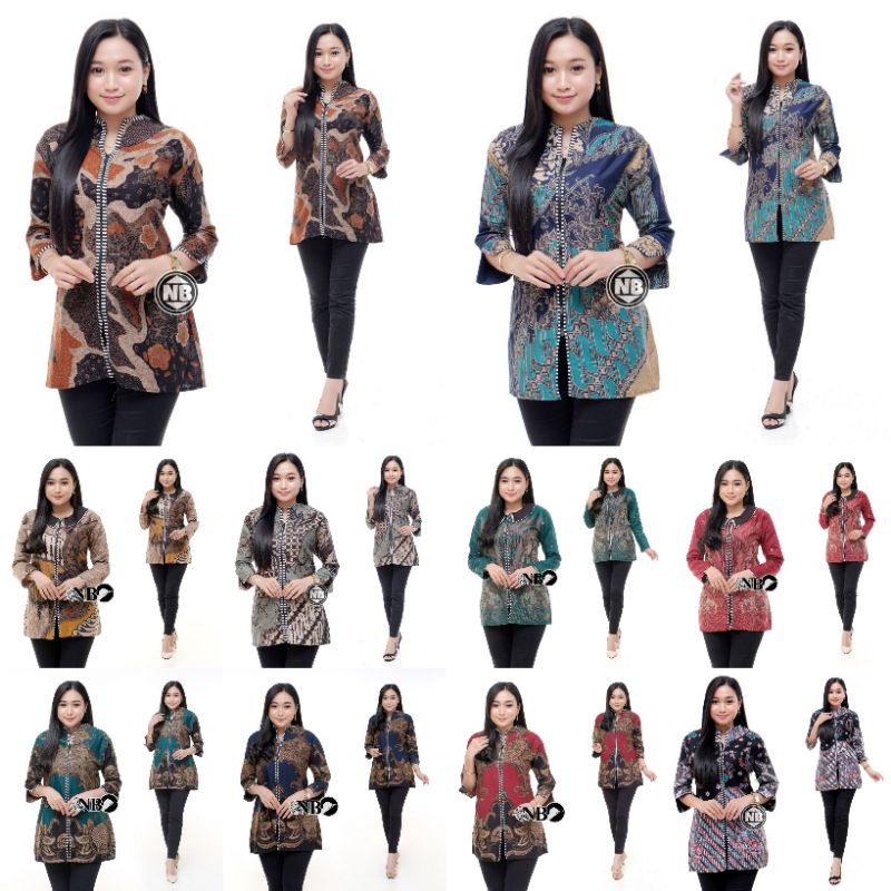 BAJU BATIK WANITA MODERN MONALISA GENES M,L,XL asli PEKALONGAN