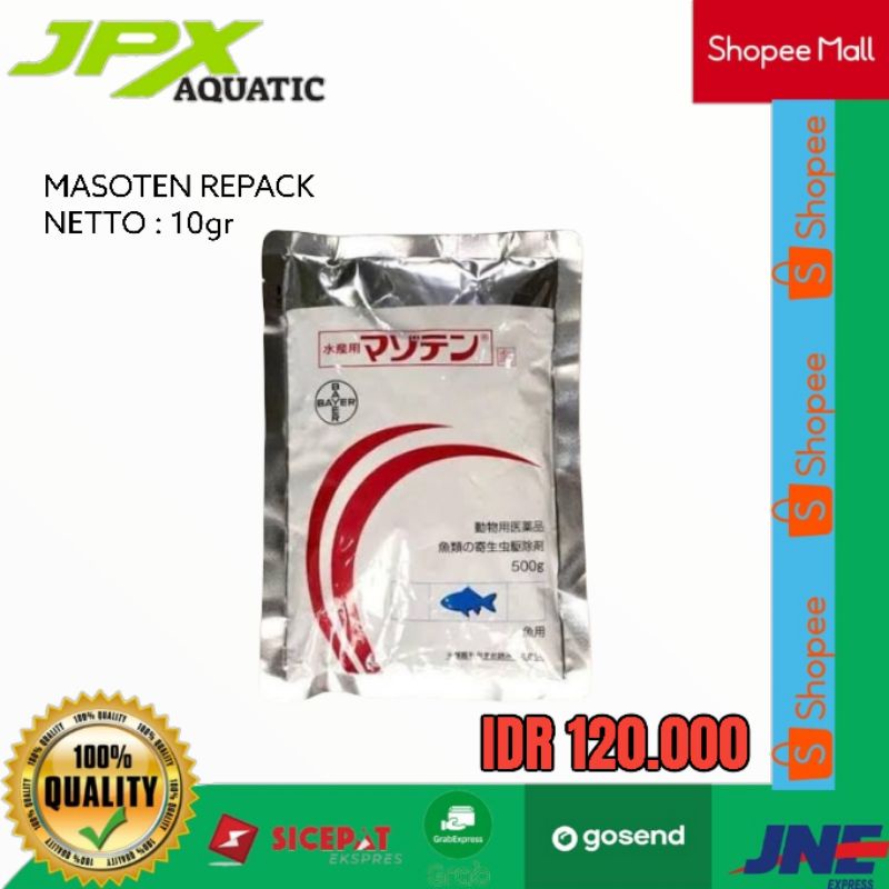 MASOTEN 10gr REPACK / OBAT IKAN / OBAT KUTU IKAN / OBAT KOI / IKAN KOI / OBAT JAMUR KOI / KOI