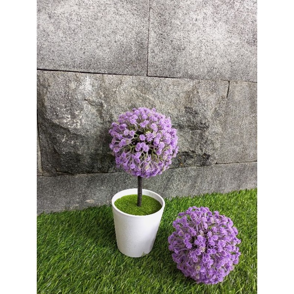 (COD) BUNGA BONSAI PLASTIK TANAMAN ARTIFICIAL DEKORASI RUANG BONSAI BUNGA BULAT