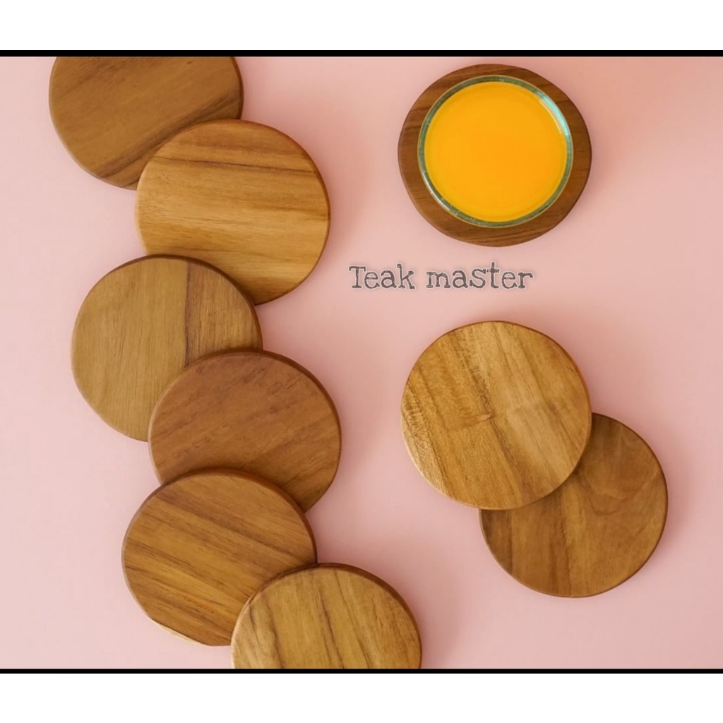Coaster kayu jati,coaster polos kayu jati,wooden coaster,coaster kayu