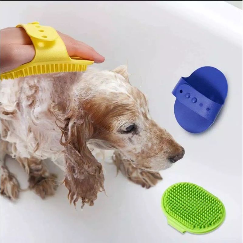 SISIR OVAL - Pet Brush Sisir Grooming Sisir Pijat Karet Kucing Anjing Kelinci