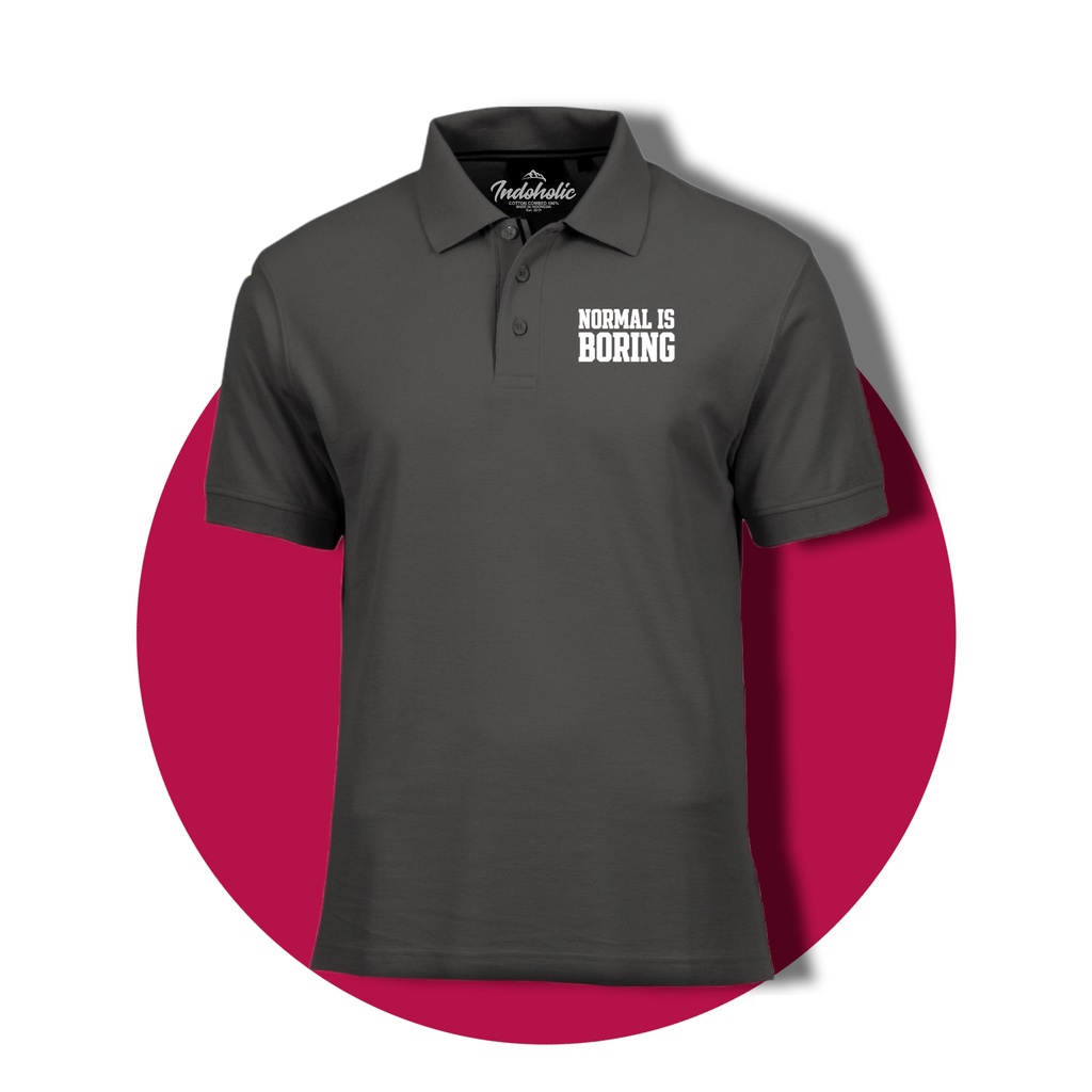 Indoholic Atasan Baju Pakaian Pria Kaos Kerah Polo Shirt Poloshirt Olahraga Sport Otomotif Wanita Original Katun Pique 100% Normal Is Borring