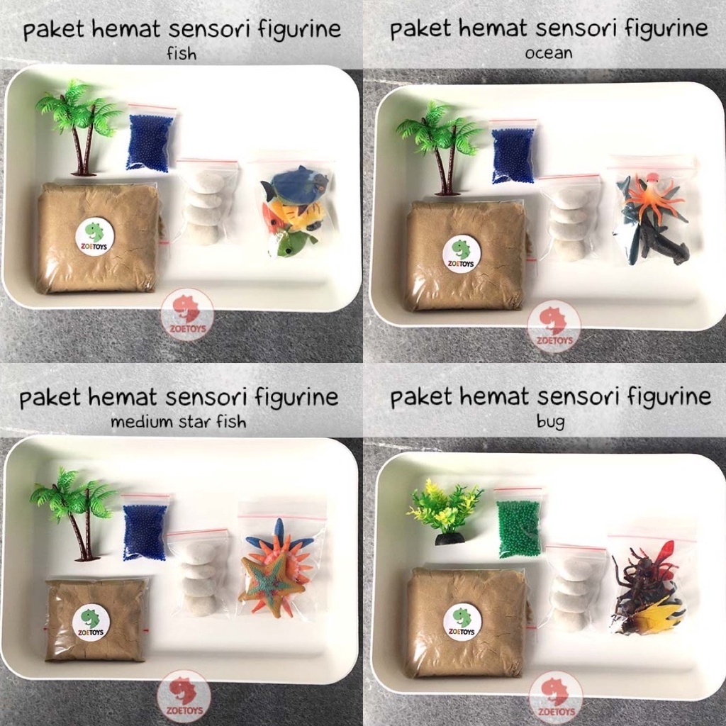 Paket Hemat Sensori Play Figurine Animal Construction Truck | Tray Sensory Mainan Montessori Figures | Pohon Kelapa Sand Mud | Cari Bingkisan Hampers