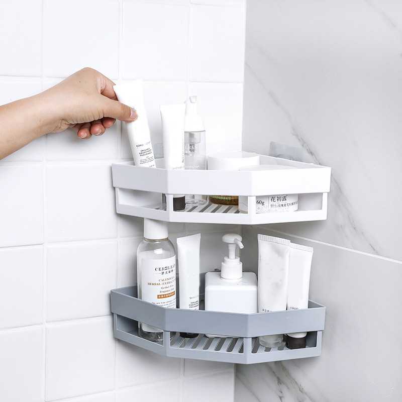 (BISA COD) RVOSTR ZGRK Rak Gantungan Sudut Dinding Kamar Mandi Corner Shelf - ST145