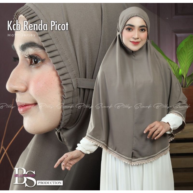 Aelsafa Hijab Jilbab Jersey Syar'i | Jilbab Kcb Renda Picot by Billy Scraf