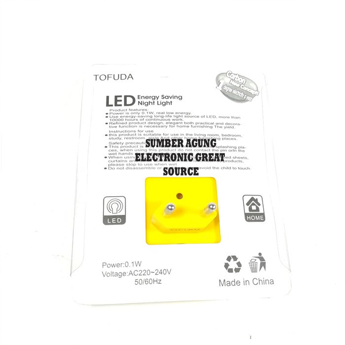 Tofuda Lampu Tidur Karbon Hemat Energi LED Model Bintang 0.1W