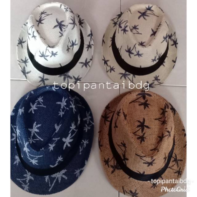 Topi pantai Fedora rotan summerhat