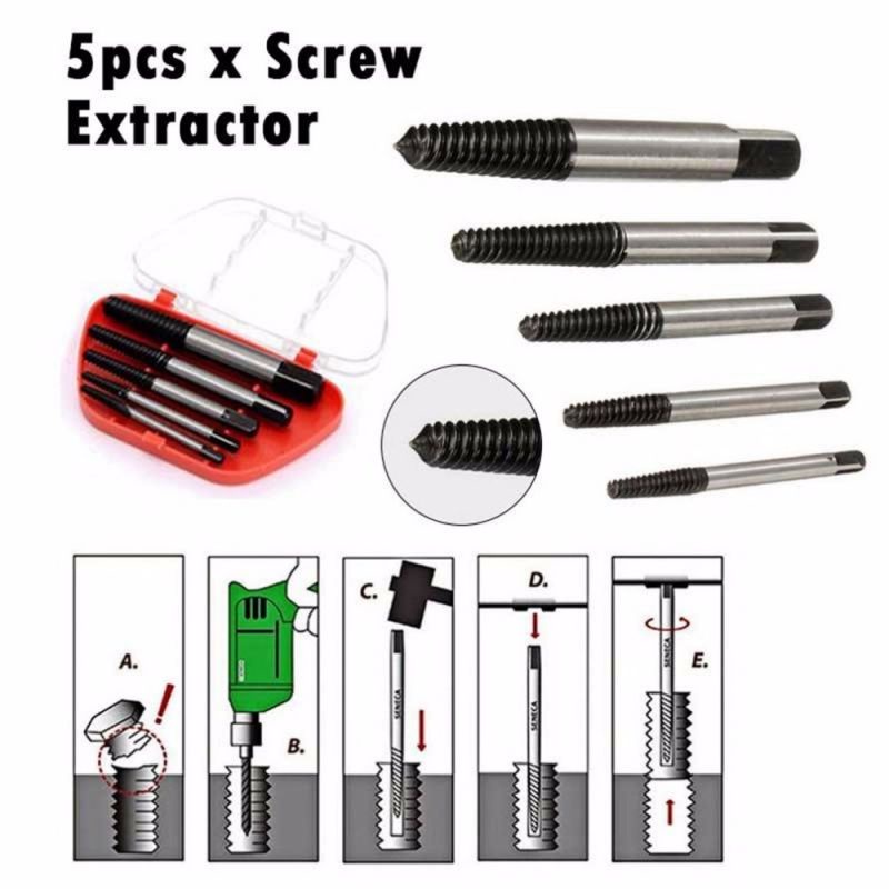 6pcs Screw Extractor / Pembuka Baut Patah / Pencabut Baut Patah