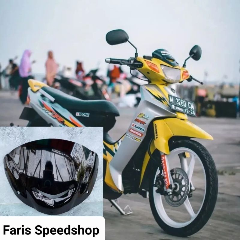 Visor fiz r pnp yamaha 125 z 125 zr satria hiu 2 tak model standar warna hitam kilap