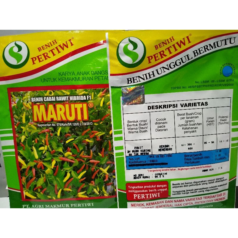 Bibit benih cabai rawit hibrida F1 MARUTI isi 10 gr