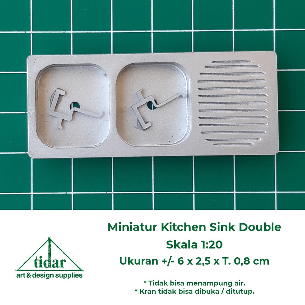 

[MR] Miniatur Maket Sink Double / Kitchen Sink Ganda skala 1:20