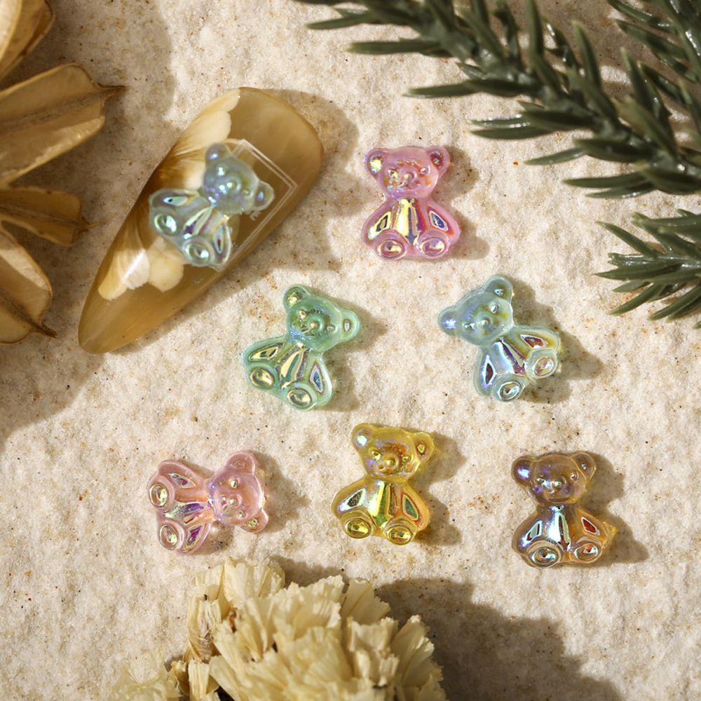 Agustinina Kartun Dekorasi Nail Art Hewan Korea Resin DIY Perhiasan Kuku