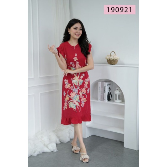 Daster Murah Meriah Harga Grosir Homedress Katun Rayon Lengan Pendek Reselting Depan Busui Friendly 