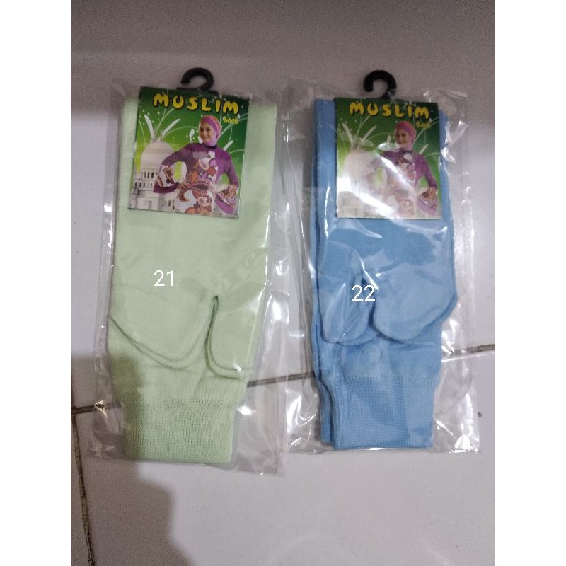 ( Surabaya ) (COD) Kaos Kaki Jempol Muslim bahan Spandek Polyester 12 bonus 1