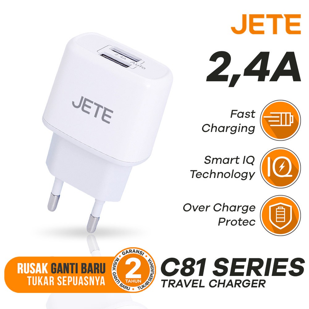 TRAVEL CHARGER JETE C81 2.4A - ORIGINAL JETE