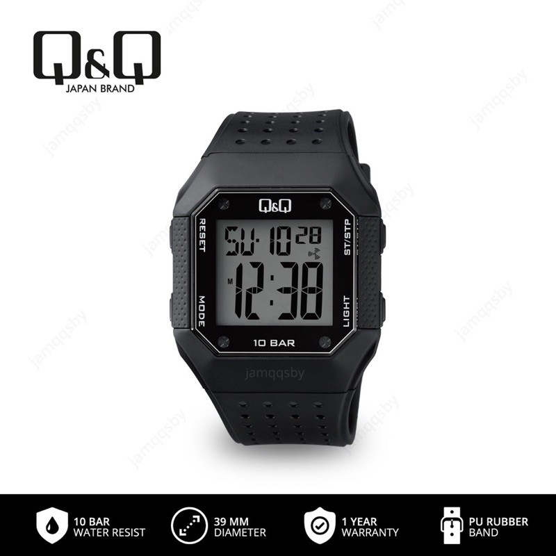 Jam Tangan Pria Digital Q&amp;Q QnQ QQ M158 M158J ORIGINAL Water Resist 10 BAR