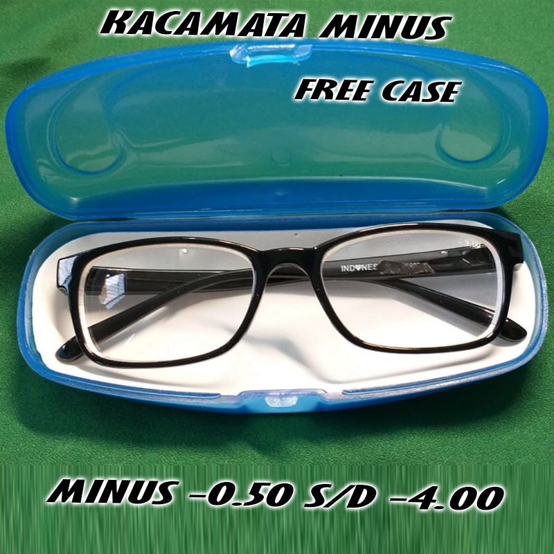 Kacamata Minus Pria dan Wanita Ukuran 0.50-4.00 + FREE CASE