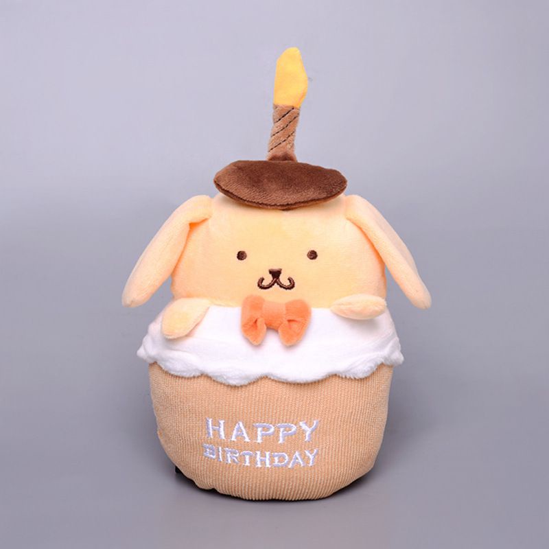 Ready Stock !!! New Sanrio Cartoon Birthday Cake Shape Kuromi Melody with Musical Candle Plush