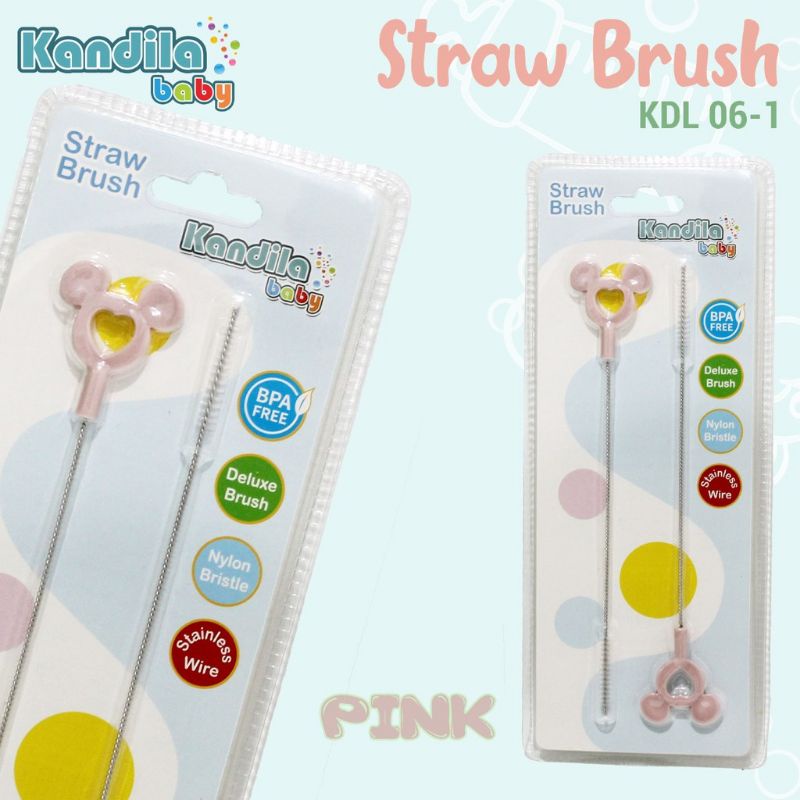 Kandila Baby Straw Brush Kandila Sikat Sedotan Botol Bayi Panjang KDL 06-1