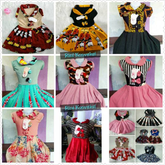 Khusus grosir 1 kodi (20 pcs) uk 1-2 tahun dress campur model baju anak