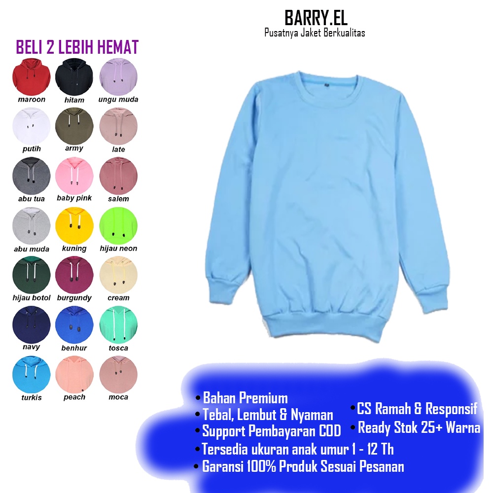 Sweater Hoddie Sweter Baju Anak Perempuan Umur 11 Tahun Model Polos Model Unisex Branded Usia Bayi B