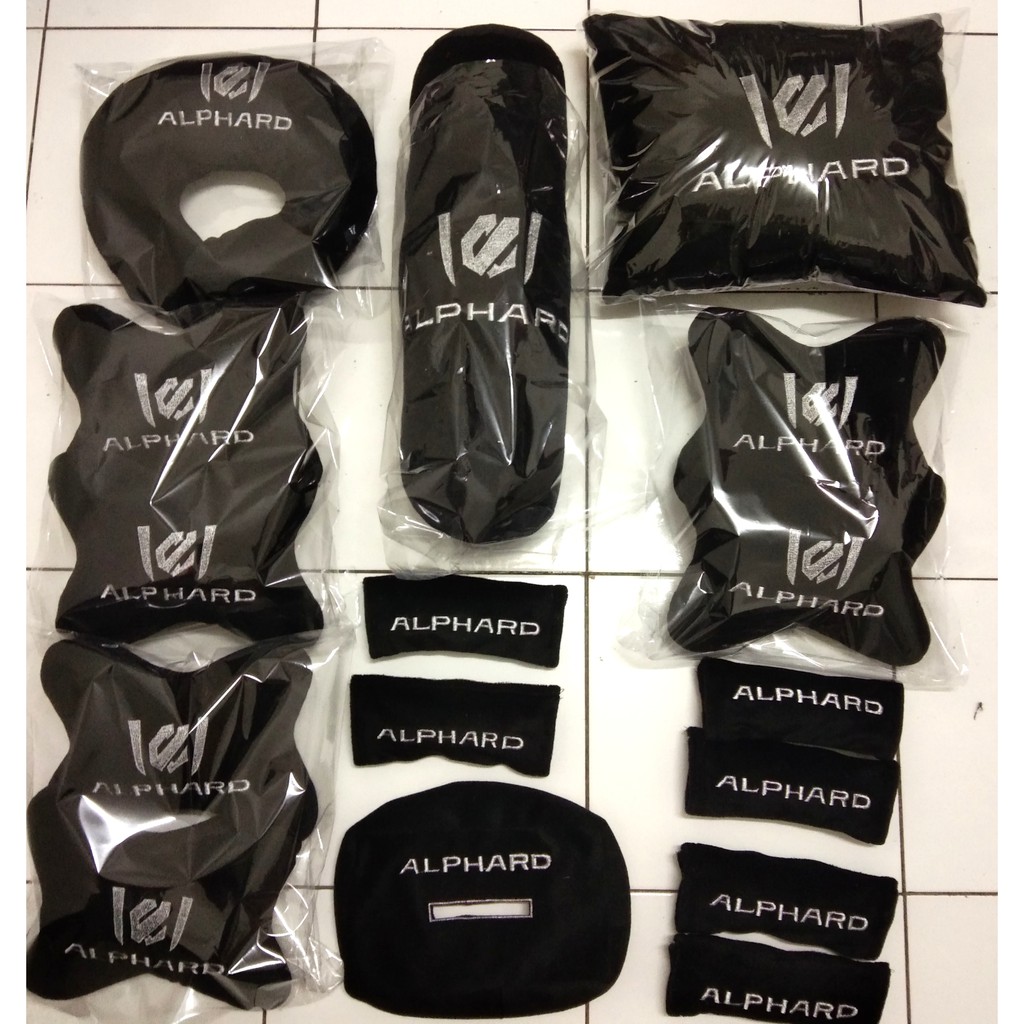 Bantal Aksesoris Mobil headrest Mobil Toyota Alphard carset sandaran kepala alas jok bordir