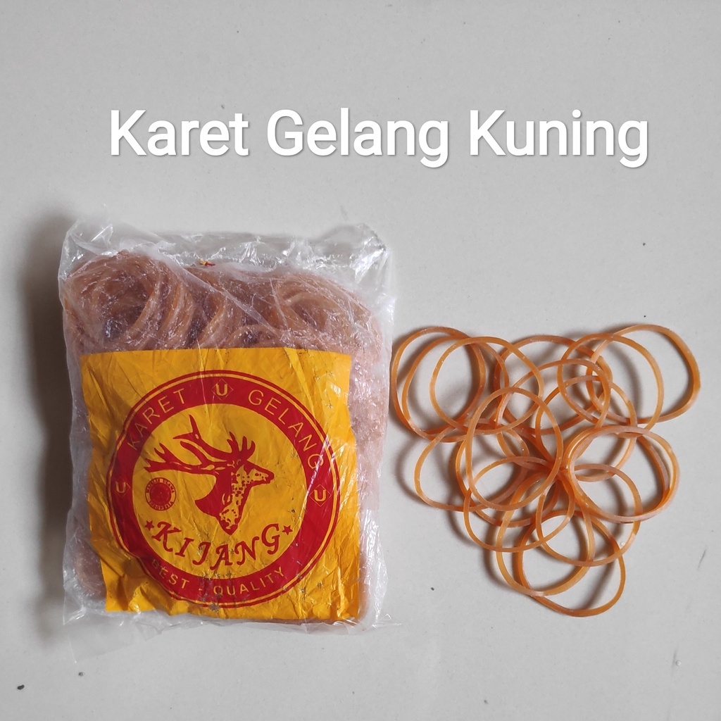 Karet Gelang 100 Gram, karet kuning, karet Merah kecil