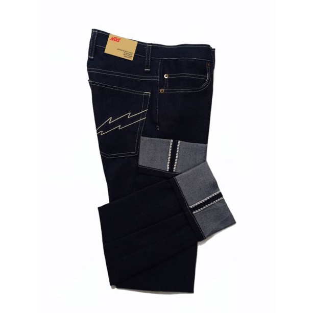 selvedge shell stitch thunder black 14oz