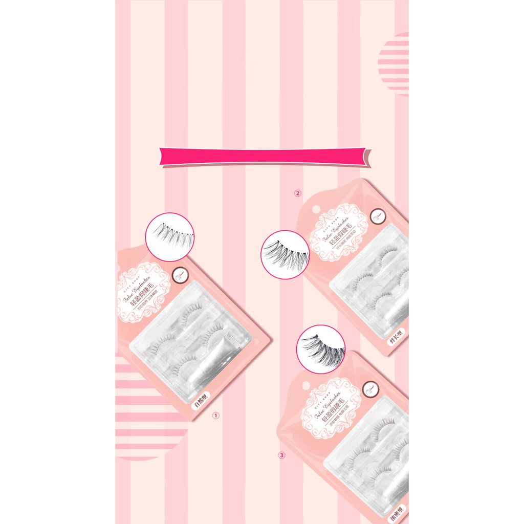 [Saucezhan]CITY SHOP False Eyelashes - Bulu Mata Palsu (Natural Type) 2 Pairs