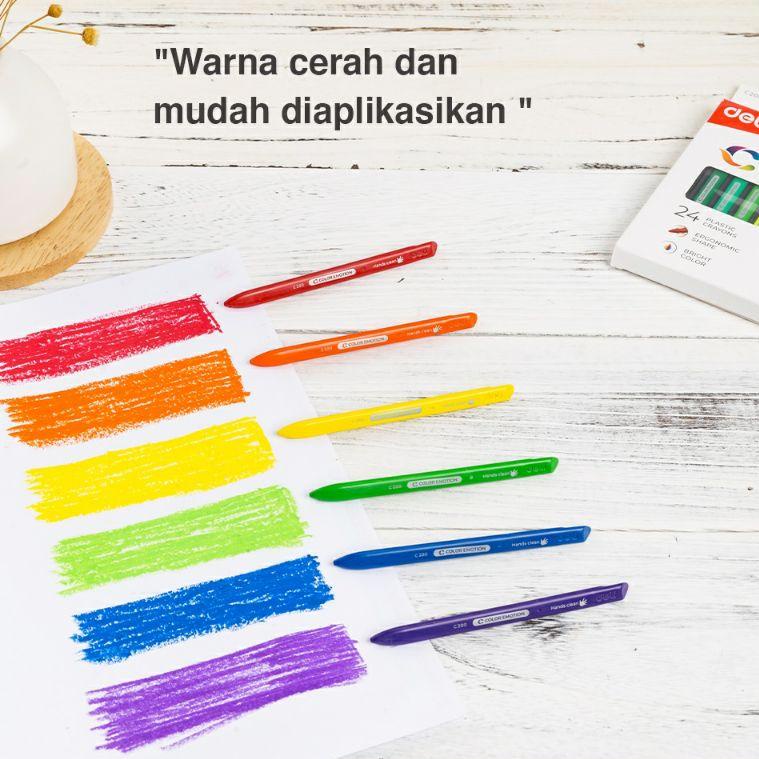 

(B-IKE> (♥> Deli Crayon Plastic 12/24 Bentuk Segitiga Ergonomis Tidak Beracun |super keren>