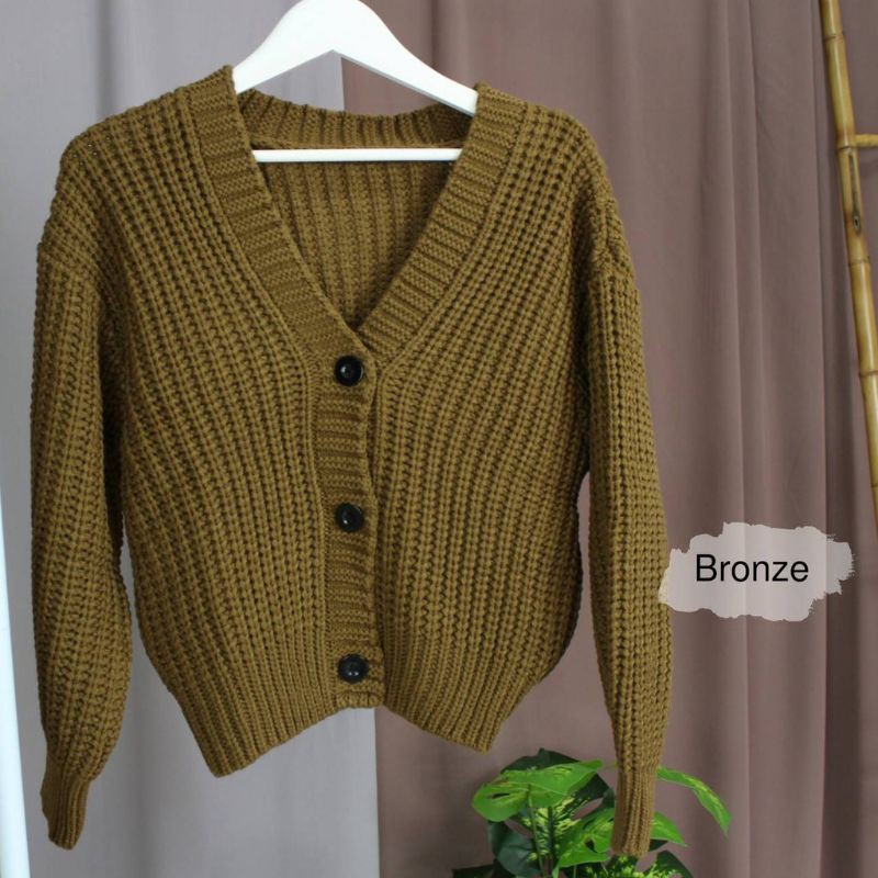 Chexicila Cardi Rajut PREMIUM Super Tebal /Premium 3get Super TEBAL Rajut adem Halus-3GT01 - Bronze