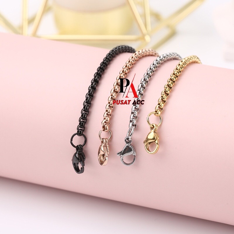 Rantai Kalung MCI Kalung Titanium Stainless 316L Premium Pria Wanita ROLO