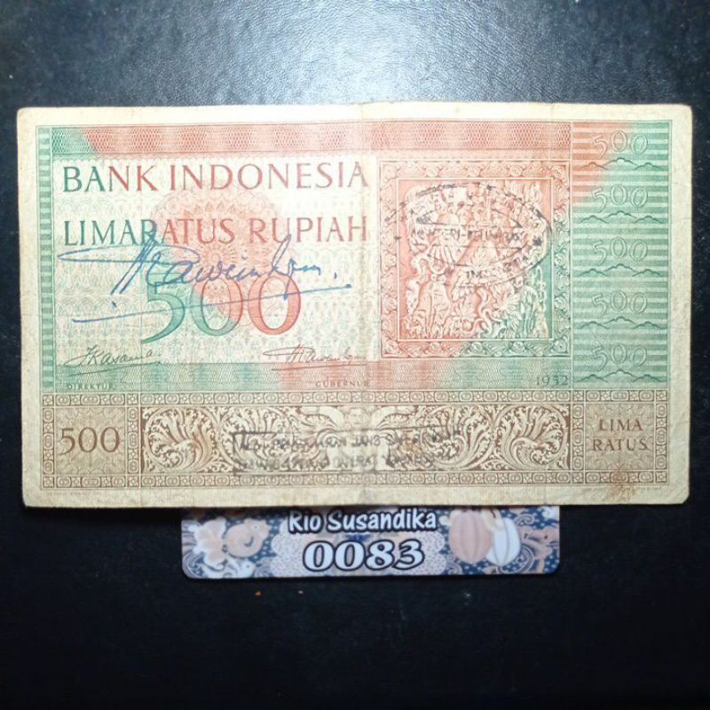 Uang Kertas Kuno Asli Indonesia 500 Rupiah Seri Budaya th 1952