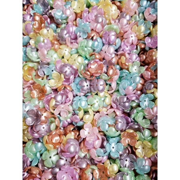 GROSIR MANIK KELOPAK CLOVER MUTIARA / 1PON