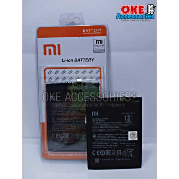 Baterai/Batre/Battery HP Xiaomi BN-47 / Redmi 6 Pro / A2 Lite