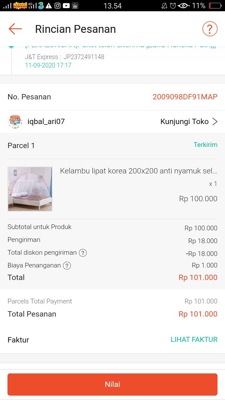 Kelambu Lipat Korea 200x200 Anti Nyamuk Selambu Serbaguna